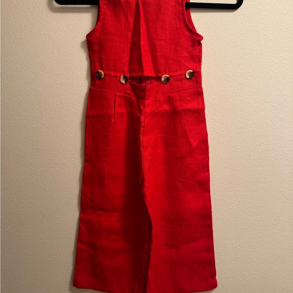 Zara Other - Zara Kids Red Sleeveless Jumpsuit with Button Accents